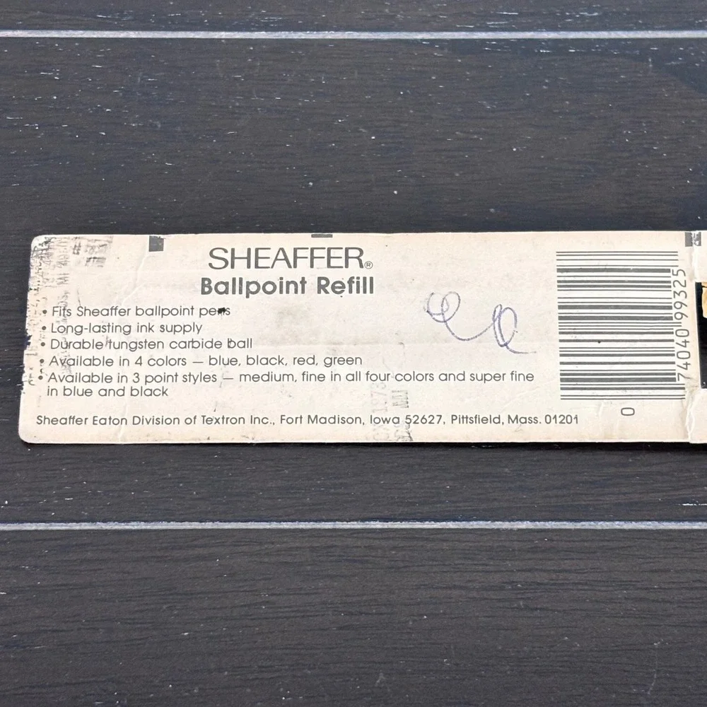 Sheaffer | Ballpoint Pen Refill | Blue | Medium Point | Vintage Made in‎ USA New